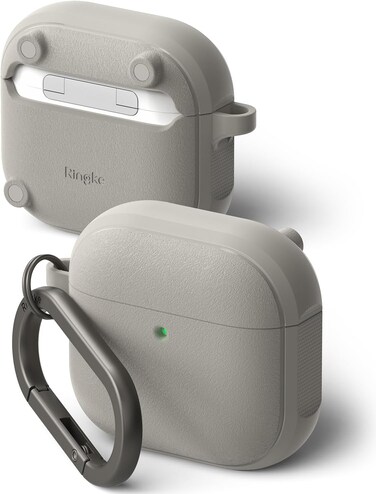 Ringke - AirPods 4 Case, Onyx Magnetic Series [Compatible with Magsafe Charger] - Warm Gray