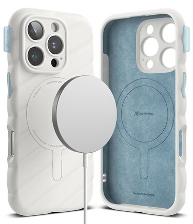 iPhone 16 Pro Case Cover Macaron Silicone Magnetic Series White