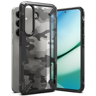 Ringke Fusion-X Case Compatible with Samsung Galaxy S25 Plus 5G Case (2025) , Clear Hard Back with Shockproof Protective Bumper Phone Cover for S25 Plus - Camo Black