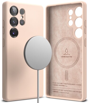 Ringke - Samsung Galaxy S25 Ultra Case Cover Silicone Magnetic Series - Pink Sand