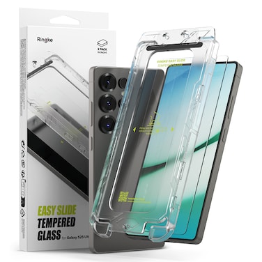 Ringke - Samsung Galaxy S25 Ultra Screen Protector Easy Slide Tempered Glass 2 Pack, W Installation Jig