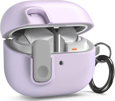 VRS Design Modern Lock compatible with Samsung Galaxy Buds3 case and Galaxy Buds 3 Pro case cover (2024) Secure Lock Protection with Carabiner - Purple