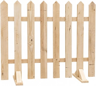 Egardenkart Wooden Picket Fence - 80x100cm   Decorative Garden Fence with Standing Foot   Outdoor Wooden Fence for Garden Landscaping, Plant Protection & Border Fencing