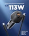 Spigen ArcStation Essential 113W USB C Fast Car Charger [E-Marker Cable Included] 3 Ports Mini Cigarette Lighter Charger, Compatible with iPhone 17 16 Pro Max Samsung S25 Ultra Pixel 10 Pro XL Fold