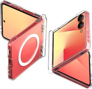 Spigen Ultra Hybrid Pro MagFit for Samsung Galaxy Z Flip 7 case [MagSafe compatible] cover (2025) with [Hinge Protection] - Clear White