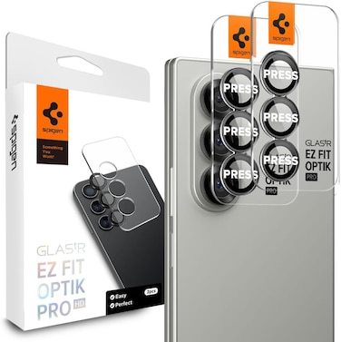 Spigen GLAStR EZ-Fit Optik PRO HD for Samsung Galaxy Z Fold 7 Camera Lens Screen Protector - Black [2 PACK]