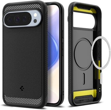 Spigen Rugged Armor MagFit for Google Pixel 10 case Pixel 10 PRO case cover [Pixelsnap and MagSafe compatible] - Matte Black