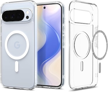 Spigen Ultra Hybrid MagFit for Google Pixel 10 case Pixel 10 PRO case cover [Pixelsnap and MagSafe compatible] - Clear White