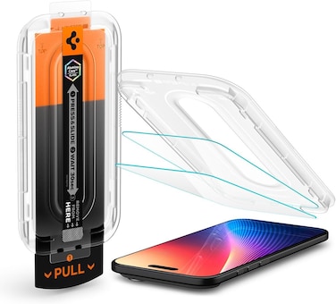 Spigen GLAStR EZ Fit PRO for iPhone 17 AIR Screen Protector Premium Tempered Glass [Aluminum-Enhanced Durability] Impact resistance [2 PACK]
