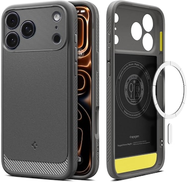 Spigen Rugged Armor MagFit designed for iPhone 17 Pro MAX case cover (2025) [MagSafe compatible] - Gray
