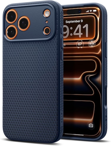Spigen Liquid Air compatible with iPhone 17 Pro Max case cover (2025) - Navy Blue