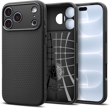 جراب Spigen Liquid Air لهاتف iPhone 18 Pro/ 17 Pro - أسود مطفي