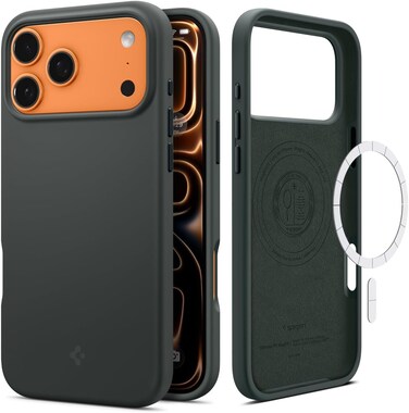Spigen Silicone Fit MagFit for iPhone 17 PRO case cover [MagSafe compatible] - Abyss Green