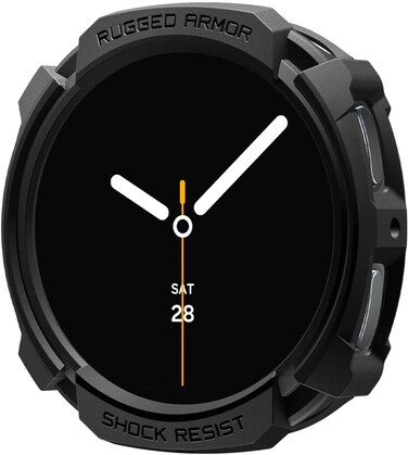 Spigen Rugged Armor for Samsung Galaxy Watch 8 44mm Case Durable TPU Cover (2025) - Matte Black