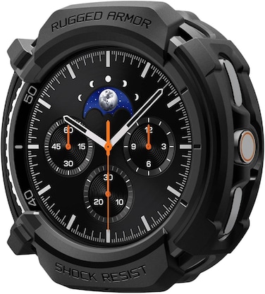 Spigen Rugged Armor for Samsung Galaxy Watch 8 Classic 46mm Case Durable TPU Cover (2025) - Matte Black