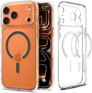 Spigen Ultra Hybrid MagFit designed for iPhone 17 Pro Max case cover [MagSafe compatible] (2025) - Clear Graphite
