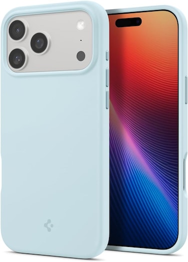 Spigen Silicone Fit MagFit for iPhone 17 Pro Max case cover [MagSafe compatible] - Mute Blue