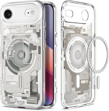 Spigen Ultra Hybrid MagFit designed for iPhone 17 Air case cover [MagSafe compatible] (2025) - Zero One Natural Titanium