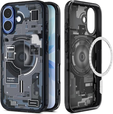 Spigen Ultra Hybrid MagFit designed for iPhone 17 case cover [MagSafe compatible] (2025) - Zero One Black