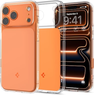 Spigen Ultra Hybrid T MagFit for iPhone 17 Pro MAX case cover [Capacitive Camera Control Button] MagSafe compatible (2025) - Glossy Orange