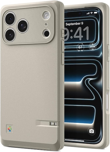 Spigen Classic LS MagFit for iPhone 17 Pro MAX case cover [Capacitive Camera Control Button] MagSafe compatible - Stone