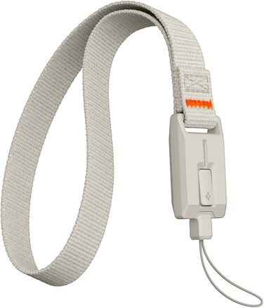 Spigen Wrist Lanyard Strap [Classic LS] Retro Macintosh design for Phone Case iPhone 17 Galaxy S26 Pixel 10 AirPods Pro 3 Cameras, Secure Locking, Universal Hand Strap DA30S-LS - Stone