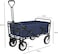 Egardenkart Heavy-duty Wagon Trolley Cart - Foldable Trolley for Shopping, Camping, Beach, Picnic   Shopping Trolley with Adjustable Handle and 360&deg; Wheels   Multipurpose Camping trolley (Navy Blue)