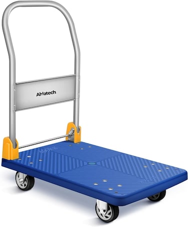 400 kg Foldable Platform Trolley Cart with 360&deg; Swivel Wheels   Heavy Duty Rolling Cart with Capacity   Industrial Utility Wagon for Home, Warehouse, and Office Use (400kg Capacity)