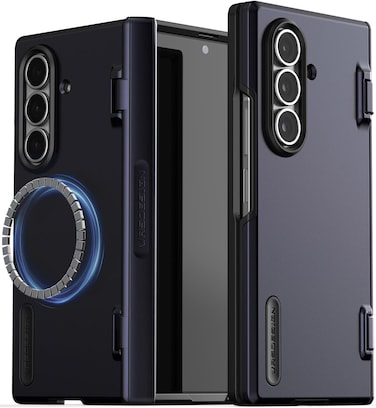 VRS Design Terra Guard Modern Halo for Samsung Galaxy Z Fold 7 case [MagSafe compatible] cover (2025) with [Hinge Protection] - Navy