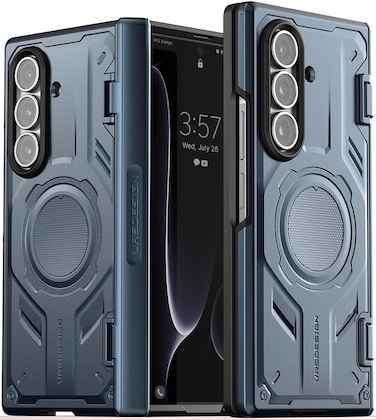 VRS Design Terra Guard Active for Samsung Galaxy Z Fold 7 case [MagSafe compatible] cover (2025) with [Hinge Protection] - Ice Blue