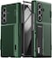VRS Design Terra Guard Modern GO 360 for Samsung Galaxy Z Fold 7 case cover wallet (2025) with [2 Card Holder] compartment [Built-in Screen Protector] &amp; Hinge Protection - Metallic Green