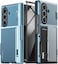 VRS Design Terra Guard Modern GO 360 for Samsung Galaxy Z Fold 7 case cover wallet (2025) with [2 Card Holder] compartment [Built-in Screen Protector] &amp; Hinge Protection - Ice Blue