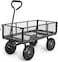 Egardenkart Garden Utility Cart, 300kg Load Capacity, Mesh Basket, Foldable, Steel, Rotatable Handle, Quick Assembly (Black)