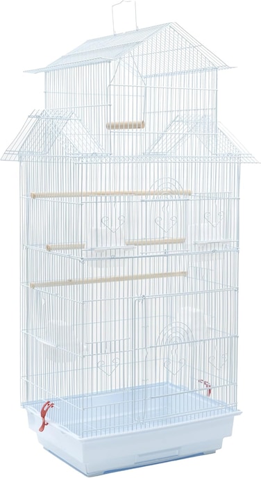 Egardenkart Priority Culture Bird cage strong and smooth iron material pet bird cage, suitable for canaries, stars, budget giars and other birds bird home for parakeets (White)