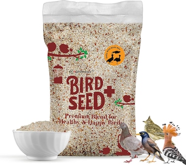 Egardenkart&reg; Bird Food Daily Budget-Friendly - 8 Kg, Bird Seed   Wild Bird Feed for all Types of Wild Birds   Birds Food for Small Birds Dove Pigeon Myna Lark Bulbul Sparrow Hoopoe Seed Mix (8)