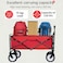 Egardenkart Heavy-duty Wagon Trolley Cart - Foldable Trolley for Shopping, Camping, Beach, Picnic   Shopping Trolley with Adjustable Handle and 360° Wheels   Multipurpose Camping trolley (Red)