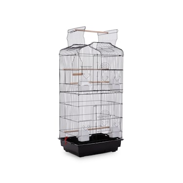Egardenkart 41-Inch Open Top Medium Bird Cage for Parakeets, Finches, Canaries, Lovebirds, Small Quaker Parrots, Cockatiels, Budgies, and Green Cheek Conures &ndash; Perfect for Travel and Flight. (Black)