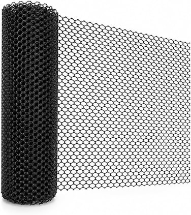 Egardenkart Black Plastic Mesh Net Roll - 1.5x5 Mtr   Flexible Garden Mesh Fence   Hexagonal Wire Netting for Balcony Decor, Poultry, Plants, Pets and Safety Barrier