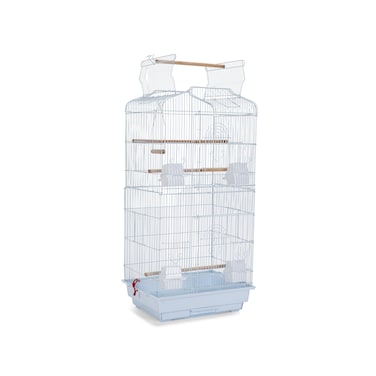 Egardenkart 41-Inch Open Top Medium Bird Cage for Parakeets, Finches, Canaries, Lovebirds, Small Quaker Parrots, Cockatiels, Budgies, and Green Cheek Conures &ndash; Perfect for Travel and Flight. (White)
