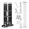 Egardenkart Multi-Purpose Foldable Ladder - 4x4, 16 Steps   Aluminum Folding Ladder for Home, Work, and Outdoor Use   Portable and Adjustable Ladder Foldable with Grip (4x4-4.7mtrs, Black)