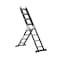 Egardenkart Multi-Purpose Foldable Ladder - 4x4, 16 Steps   Aluminum Folding Ladder for Home, Work, and Outdoor Use   Portable and Adjustable Ladder Foldable with Grip (4x4-4.7mtrs, Black)