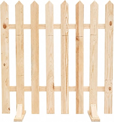 Egardenkart Wooden Picket Fence - 100x100cm   Decorative Garden Fence with Standing Foot   Outdoor Wooden Fence for Garden Landscaping, Plant Protection & Border Fencing