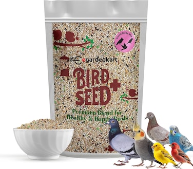 Egardenkart Small Bird Food for Budgies - 1Kg, Bird Seed for Small Birds and Wild Birds   Bird Feed for Finches Canaries Cockatiel Hookbills doves quail and sparrows Seed mix (1kgs, Budgie)