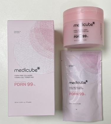 MEDICUBE PDRN PINK COLLAGEN TONING GEL TONER PAD 120ML 70PADS