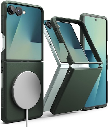 Ringke -Samsung Galaxy Z Flip 7 Case Cover   Onyx Magnetic Series  Dark Green