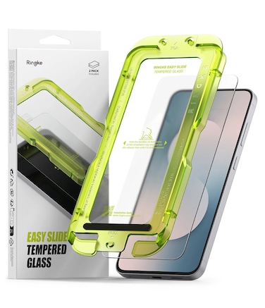 Ringke - Samsung Galaxy S25FE Screen Protector Easy Slide Tempered Glass Series - 2 Pack, W Installation Jig