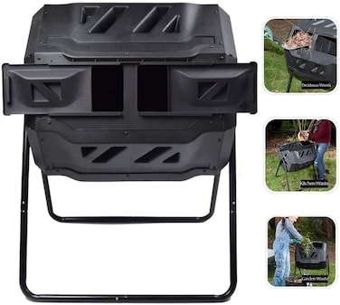 Egardenkart Compost Bin 160 Litre Garden Composter Bin Composting Waste Box Recycling Eco Storage