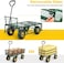 Egardenkart&reg; Heavy Duty Trolley Cart - 360 KG, Garden Cart with Adjustable Handle and Removable Sides   Metal, Foldable Garden Trolley for Garden Outdoor, Sports, Camping, Picnic (Metal, Green)