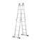 Egardenkart Multi-Purpose Foldable Ladder - 4x4, 16 Steps   Aluminum Folding Ladder for Home, Work, and Outdoor Use   Portable and Adjustable Ladder Foldable with Grip (4x4-4.7mtrs, Silver)