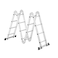 Egardenkart Multi-Purpose Foldable Ladder - 4x4, 16 Steps   Aluminum Folding Ladder for Home, Work, and Outdoor Use   Portable and Adjustable Ladder Foldable with Grip (4x4-4.7mtrs, Silver)